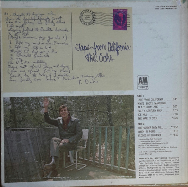 Phil Ochs : Tape From California (LP, Album, RE)