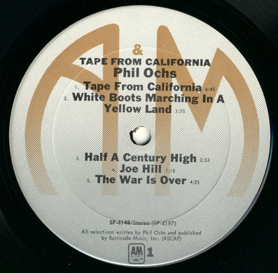 Phil Ochs : Tape From California (LP, Album, RE)