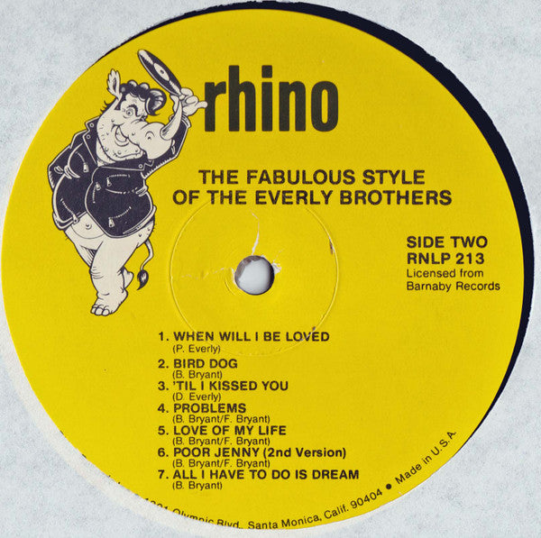 The Everly Brothers* : The Fabulous Style Of The Everly Brothers (LP, Comp, RE)