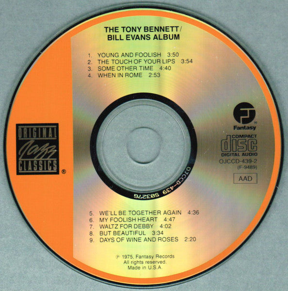 Tony Bennett, Bill Evans : The Tony Bennett Bill Evans Album (CD, Album, RE, RM)