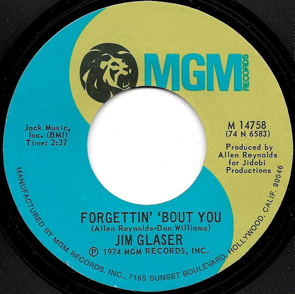 Jim Glaser : If It Pleases You / Forgettin' Bout You (7", Single)