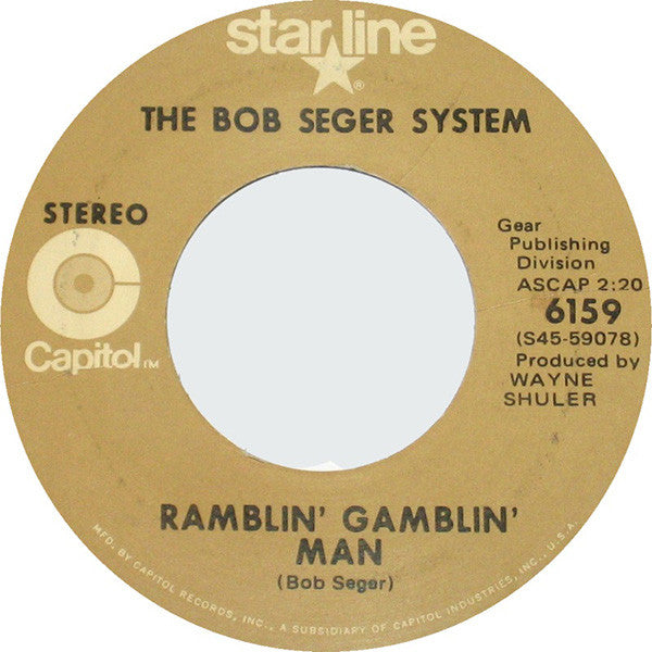 bob seger gear Bob Seger System : Ramblin' Gamblin' Man / 2 + 2 = ? (VG+) – Square Cat Vinyl