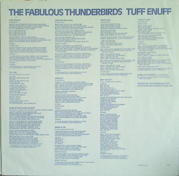 The Fabulous Thunderbirds : Tuff Enuff (LP, Album, Car)