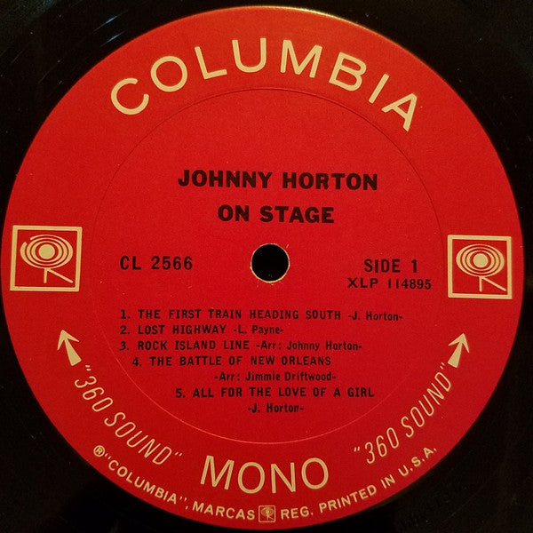 Johnny Horton : Johnny Horton On Stage (LP, Album, Mono)