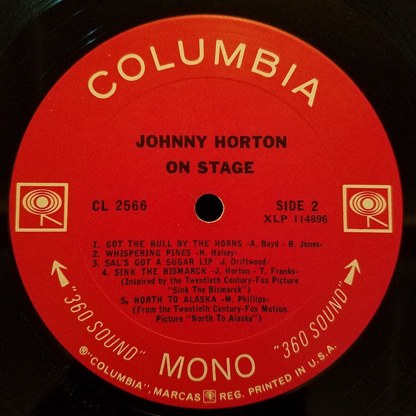 Johnny Horton : Johnny Horton On Stage (LP, Album, Mono)