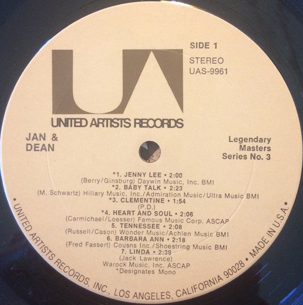 Jan & Dean : Jan & Dean Anthology Album (2xLP, Comp, Mono)