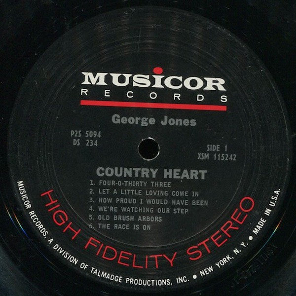 George Jones (2) : Country Heart (2xLP, Comp, Club, Pit)