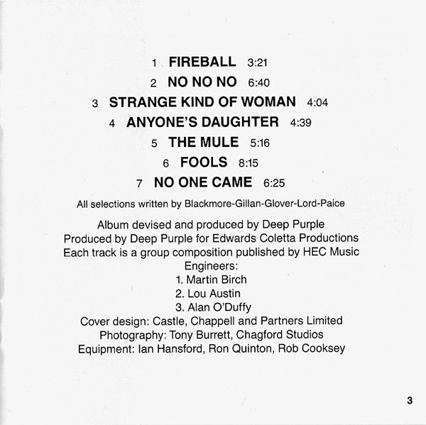 Deep Purple : Fireball (CD, Album, RE)