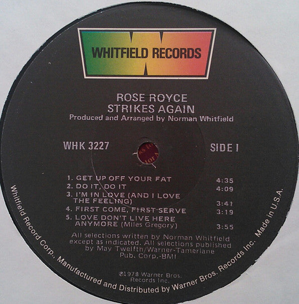 Rose Royce : Strikes Again (LP, Album, Gat)