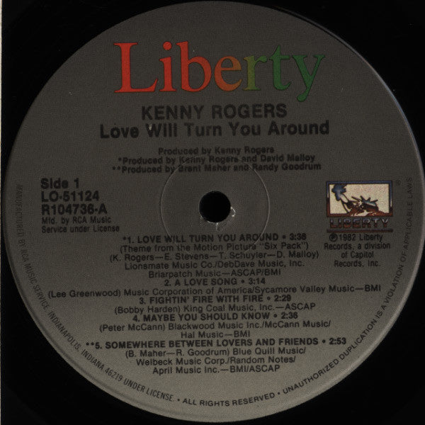 Kenny Rogers : Love Will Turn You Around (LP, Album, Club)