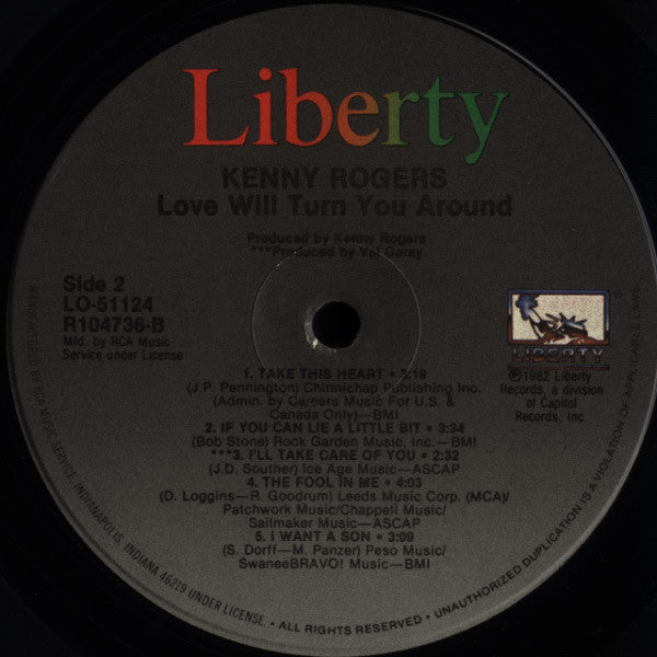 Kenny Rogers : Love Will Turn You Around (LP, Album, Club)