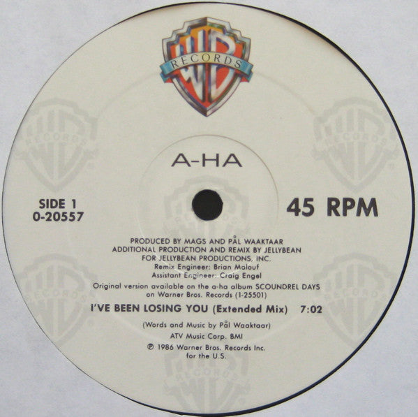 a-ha : I've Been Losing You (12", Maxi, All)