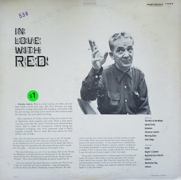 Red Nichols And The Augmented Pennies* : In Love With Red (LP, Album, Mono)