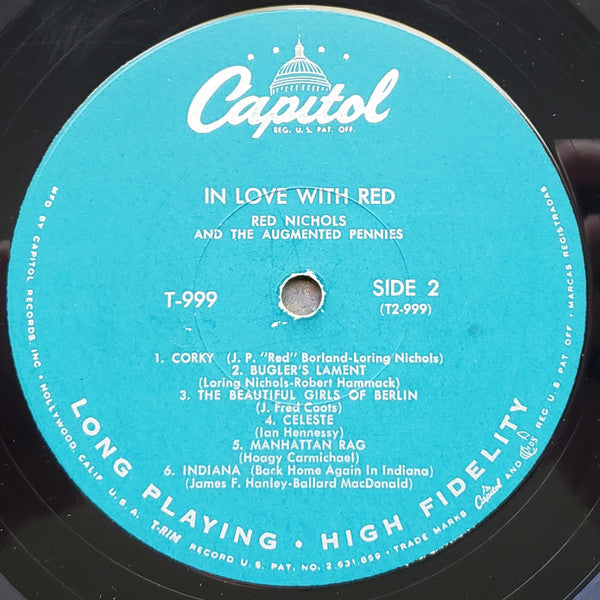 Red Nichols And The Augmented Pennies* : In Love With Red (LP, Album, Mono)