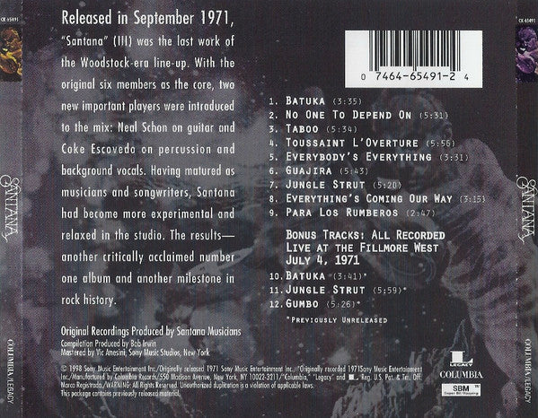 Santana : Santana III (CD, Album, RE, RM)