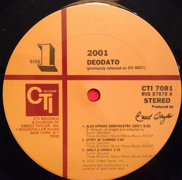 Deodato* : 2001 (LP, Album, RE, Ter)