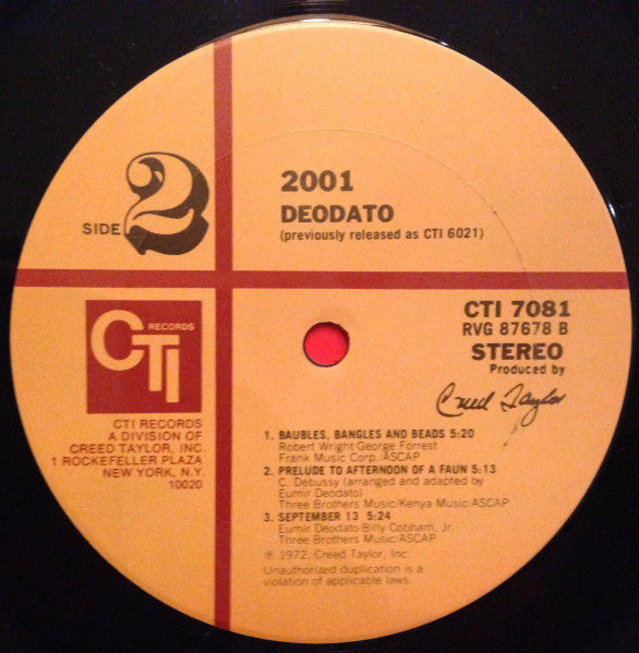 Deodato* : 2001 (LP, Album, RE, Ter)