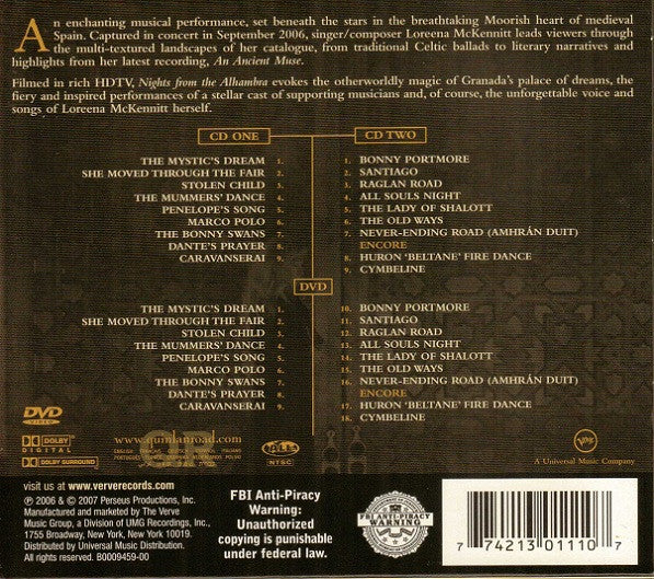 Loreena McKennitt : Nights From The Alhambra (2xCD, Album + DVD-V)