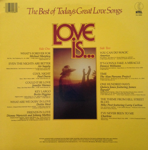 Various : Love Is... The Best Of Today's Great Love Songs (LP, Comp)