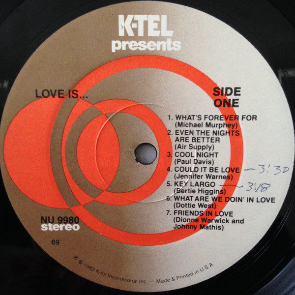 Various : Love Is... The Best Of Today's Great Love Songs (LP, Comp)