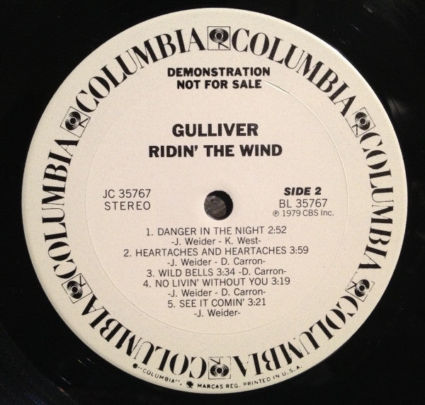 Gulliver (15) : Ridin' The Wind (LP, Album, Promo)