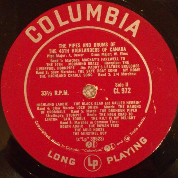 The 48th Highlanders Of Canada : Pipes And Drums Of (LP, Album, Mono)