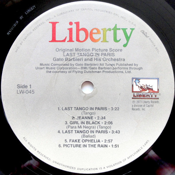 Gato Barbieri : Last Tango In Paris (LP, Album, RE)