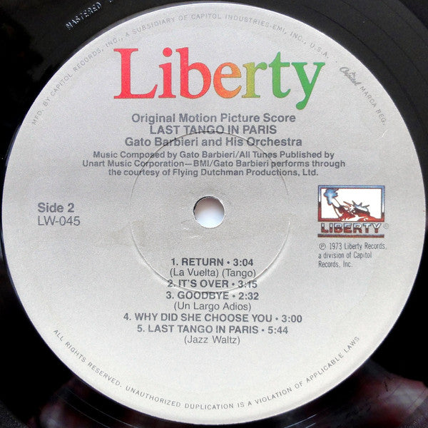 Gato Barbieri : Last Tango In Paris (LP, Album, RE)