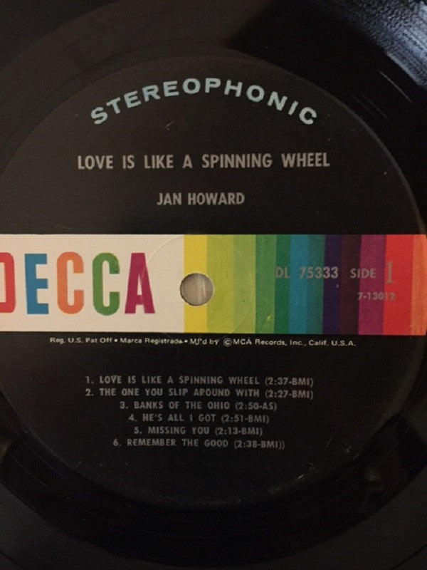 Jan Howard : Love Is Like A Spinning Wheel (LP)