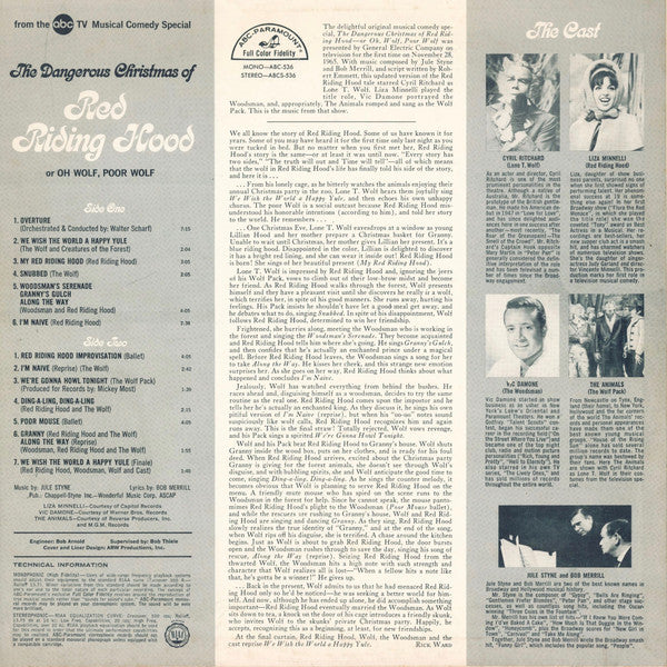 Cyril Ritchard, Liza Minnelli, Vic Damone, The Animals : The Dangerous Christmas Of Red Riding Hood (LP, Album)