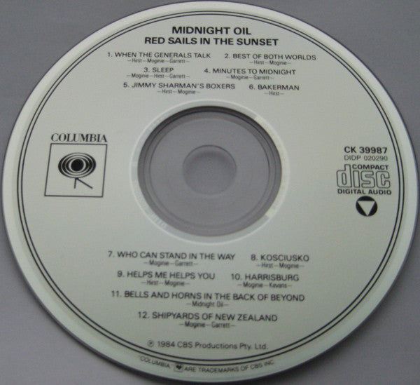 Midnight Oil : Red Sails In The Sunset (CD, Album)