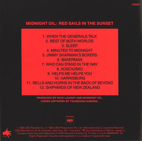 Midnight Oil : Red Sails In The Sunset (CD, Album)