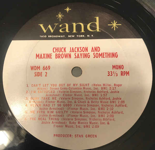 Chuck Jackson & Maxine Brown : Saying Something (LP, Album, Mono)