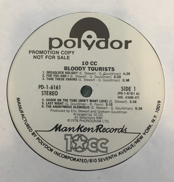 10cc : Bloody Tourists (LP, Album, Promo, Pit)