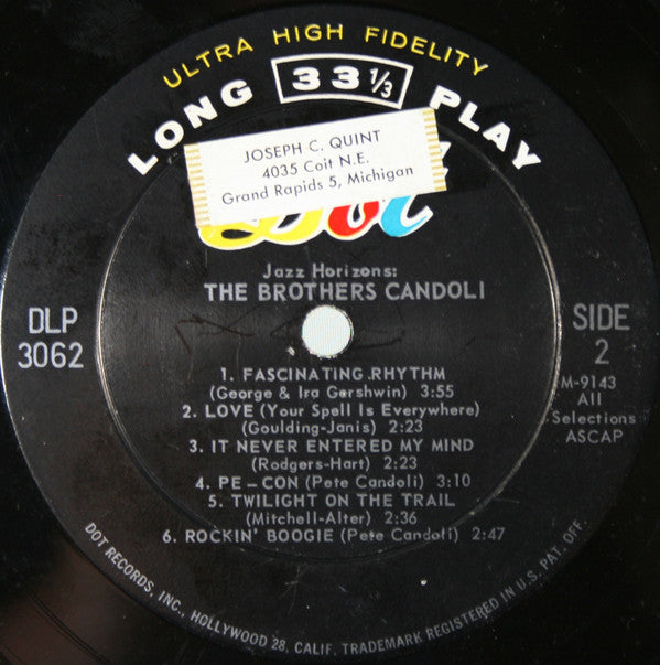 The Brothers Candoli : The Brothers Candoli (LP, Album, Mono)
