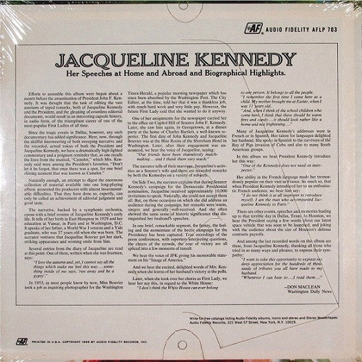 Jacqueline Kennedy : Jacqueline Kennedy (LP)