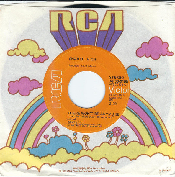 Charlie Rich : There Won't Be Anymore (7", Single, Ind)