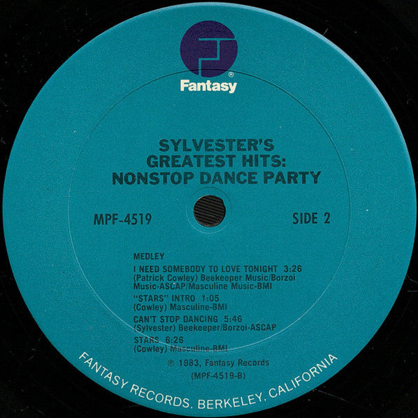 Sylvester : Sylvester's Greatest Hits: Nonstop Dance Party (LP, Comp, Mixed, Pit)