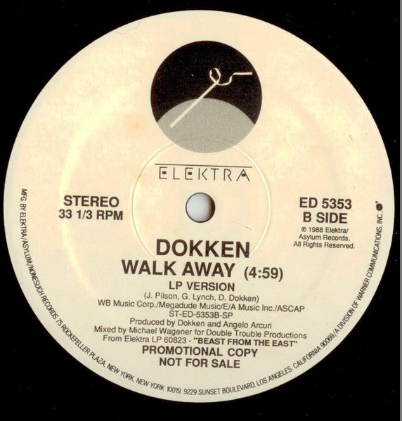 Dokken : Walk Away (12", Promo)