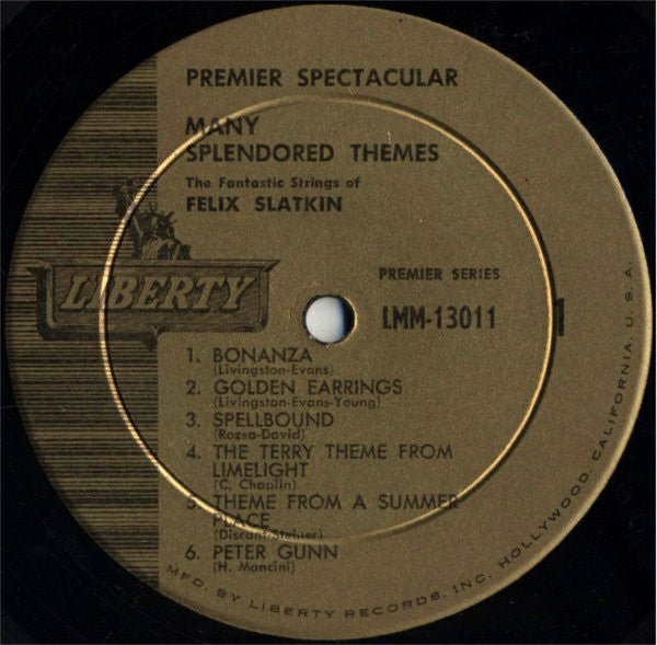 Felix Slatkin : Many Splendored Themes (LP, Album, Mono)