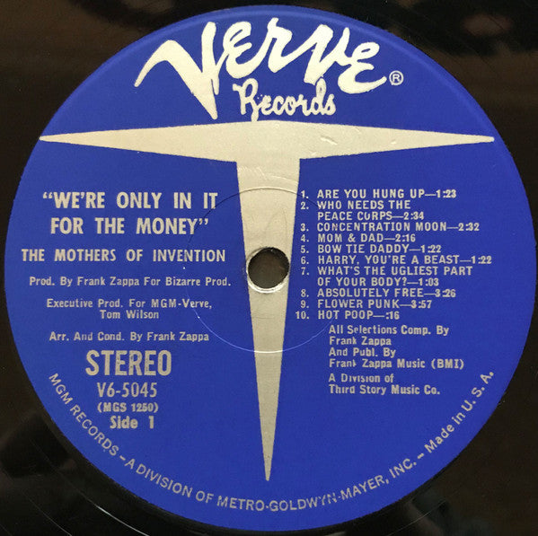 The Mothers Of Invention* : We're Only In It For The Money (LP, Album, MGM)