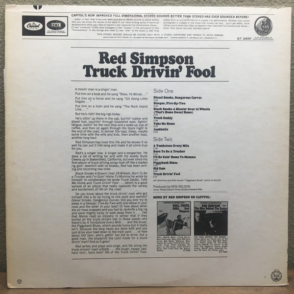 Red Simpson : Truck Drivin' Fool (LP, Album)