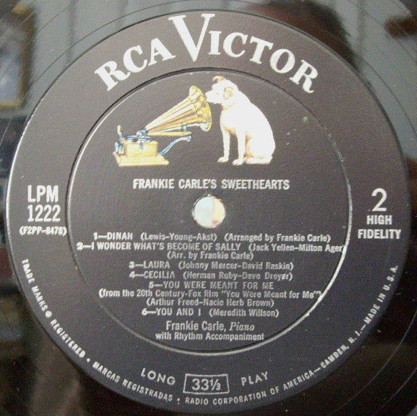 Frankie Carle : Frankie Carle's Sweethearts (LP, Album, Mono)