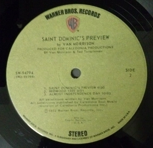 Van Morrison : Saint Dominic's Preview (LP, Album, Club, Cap)