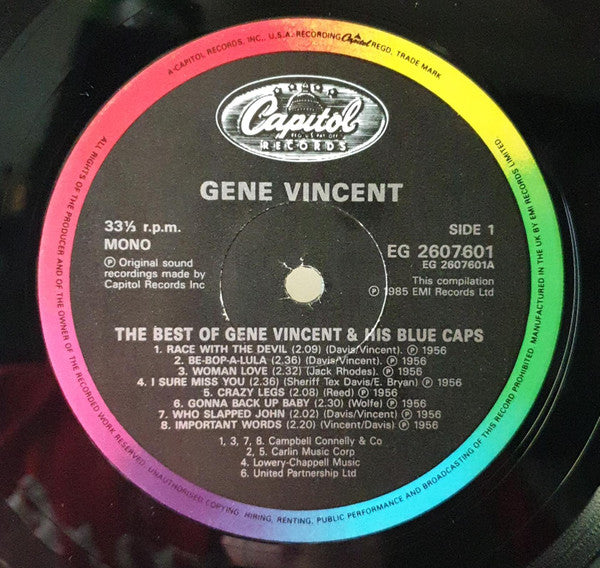 Gene Vincent And His Blue Caps* : The Best Of Gene Vincent And His Blue Caps (LP, Comp)