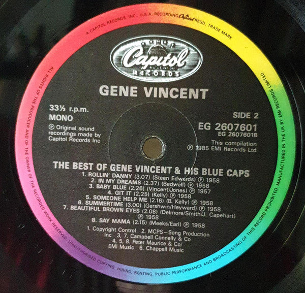 Gene Vincent And His Blue Caps* : The Best Of Gene Vincent And His Blue Caps (LP, Comp)
