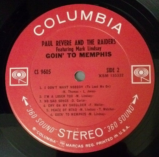 Paul Revere & The Raiders Featuring Mark Lindsay : Goin' To Memphis (LP, Album, Ter)