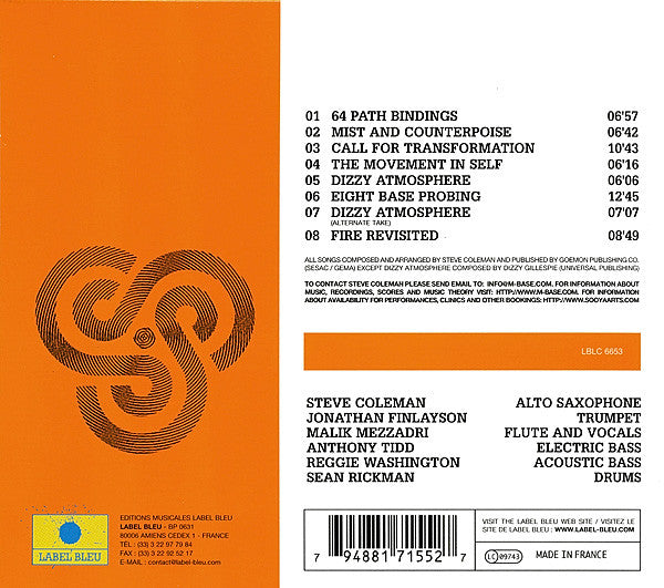 Steve Coleman And Five Elements : On The Rising Of The 64 Paths (CD, Album, O-C)