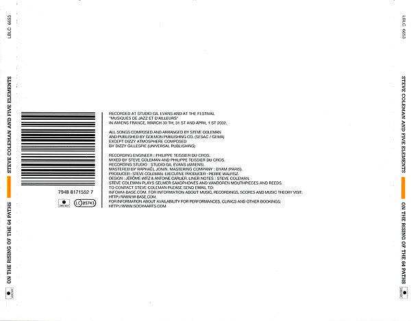 Steve Coleman And Five Elements : On The Rising Of The 64 Paths (CD, Album, O-C)