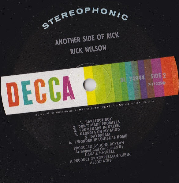 Rick Nelson* : Another Side Of Rick (LP, Album, Pin)